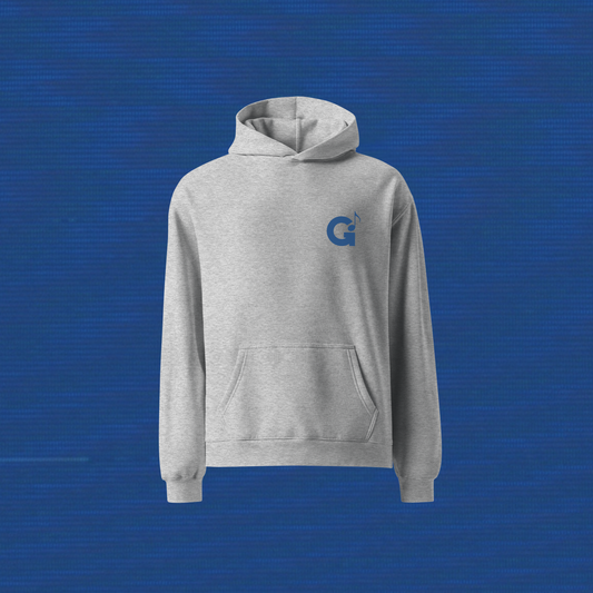 Grey Oversized Logo Hoodie