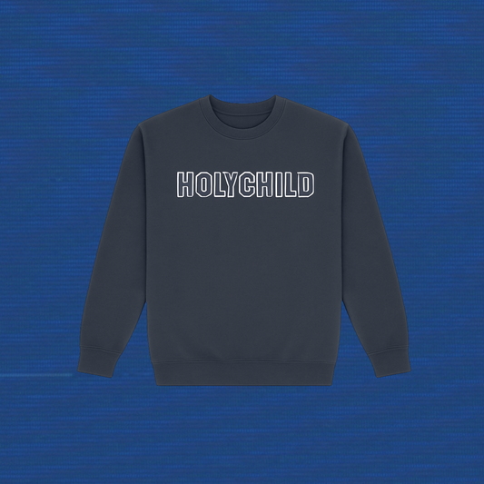 HOLYCHILD: Dark Grey Logo Crewneck